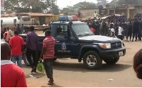 Two people were hit by stray bullets before the New Edubiase Police rushed to the scene