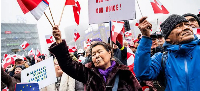 Protests in support of Greenland took place in Denmark on Saturday