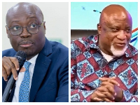 Finance Minister, Dr Cassiel Ato Forson and Hopeson Adorye of the United Party