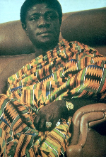 Rare photo of General Acheampong in kente cloth surfaces