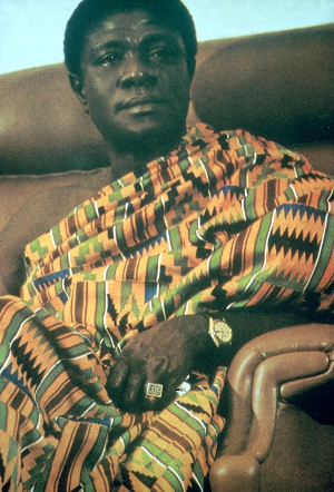 General Ignatius Kutu Acheampong clad in kente [Image Credit: University of Wisconsin-Madison]