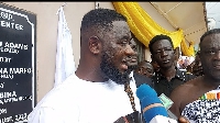 Adams Kwaku Ofori speaks after handing over the newly built OPD to Sreso-Timpom Health Center