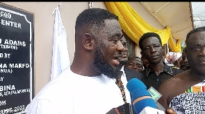 Adams Kwaku Ofori speaks after handing over the newly built OPD to Sreso-Timpom Health Center