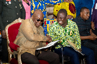 President Akufo-Addo and YEA CEO Kofi Agyepong