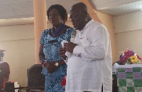 Akufo-Addo and Catherine Afeku in the church auditorium
