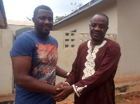 Actor John Dumelo with Alhaji. Mohammed Doku, MCE for Asunafo North