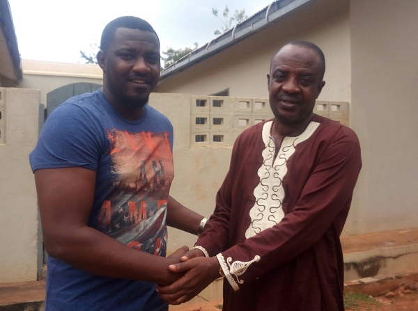 Actor John Dumelo with Alhaji. Mohammed Doku, MCE for Asunafo North
