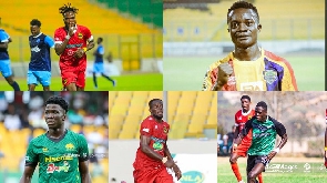 A photogrid of  5 foreigners who have scored in 2022/2023 Ghana Premier League