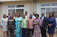 The Minister of Health in a group picture with the newly inaugurated board members of KBTH