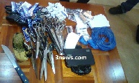 Some of the items seized from the suspected criminals