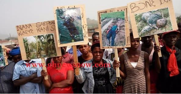 Some members of the Agogo Youth embarking on a demonstration