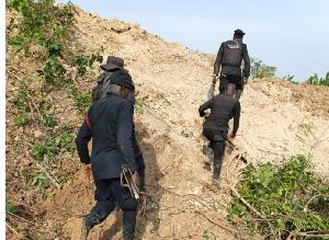 Police taskforce at mining site