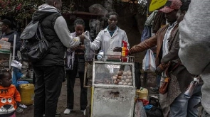 Food vendors are a common sight on the streets of the Kenyan capital