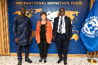Minister of Finance, Dr. Mohammed Amin Adam, IMF MD, Kristalina Geogieva and Dr. Ernest Addison