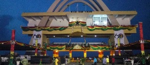 The celebration takes place at the Black Star Square in Accra.