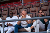 Carlos Queiroz (M) watching the training of the Black Galaxies