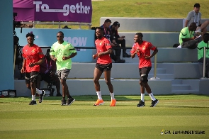 Black Stars training in Doha