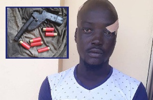 Fatawu Fuseine INSET: The pistol retrieved from him