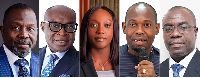 Dominic Ayine (L)  Attorney General with some of the people involved in the PDS deal