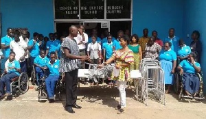 The Accra Rehabilitation Centre has received metal frames and walking sticks from two institutions