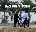Reactions as handcuffed suspect attempts escape after court appearance