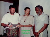 JJ Rawlings, Elaine Robnett Moore and Captain Kojo Tsikata [Image Credit: Adeyinka Makinde]