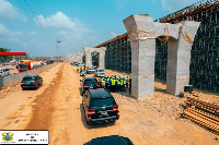 Construction works ongoing on Ofankor-Nsawam road