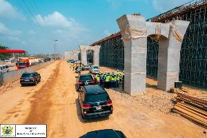 Construction works ongoing on Ofankor-Nsawam road