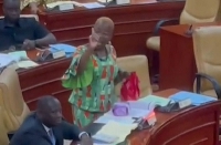 Deputy Minority Whip and MP for Ada East, Comfort Doyoe-Ghansah speaking on the floor of Parliament