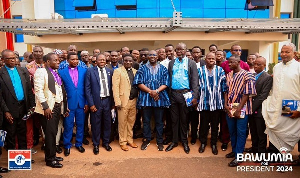 Dr Mahamudu Bawumia with some clergymen in a group photograph