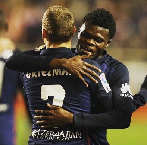 Ghanaian youth midfielder Thomas Partey with Griezman