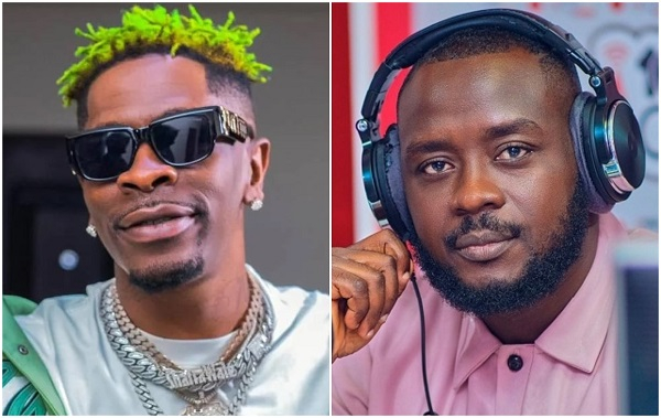 Dancehall musician, Shatta Wale (L) has cautioned Nana Romeo (R) to stop the loose talk