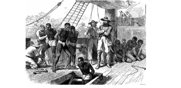 Slaves at the Cape Coast  castle