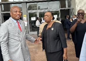 North Tongu MP, Samuel Okudzeto Ablakwa with ex-AGs Betty Mould Iddrisu and Mareitta Brew