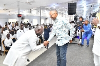 Rev. Owusu Bempah and his congregation prayed for Dr. Bawumia, his delegation and the nation