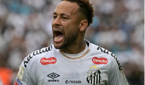 Neymar was furious after being substituted for his team Santos during their Brazilian Serie A match