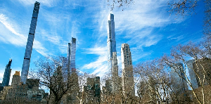 Manhattan’s “Billionaires’ Row” skyscrapers seen from Central Park