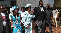 Nana Konadu Agyeman Rawlings at court with Lawyers of the NDP in court