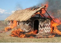 The burnt hut