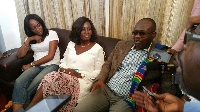 Nyantakyi and wife, Christine-Marie interacting with pressmen