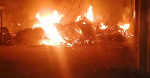 A file photo of the fire outbreak at Dunkwa Gridco