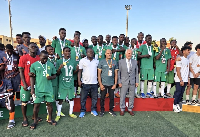 The UDS football team posing with their medals