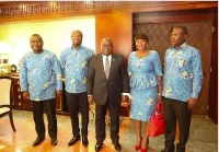 President  Nana Addo Dankwa Akufo-Addo with reps from of the First Sky Group