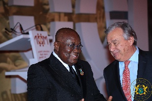President Akufo-Addo exchanging pleasantries with Antonio Gutteres, UN Secretary General