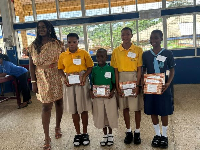 Dr Naa Adzoa Adzeley Boi-Dsane awarded someof the students