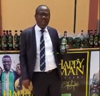Kwesi Nyantakyi endorsing alcoholic beverage, Happy Man Bitters