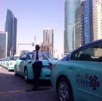 A Ghanaian Taxi driver in Doha, Qatar