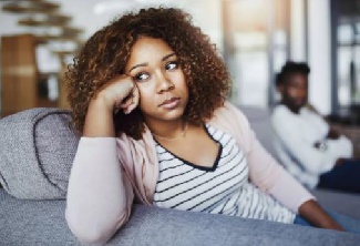 File photo of a worried woman