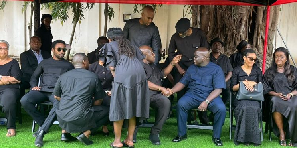 Julius Debrah (in deep blue kaftan attire) visited the Rawlings family