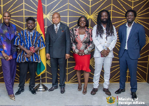 Okudzeto Ablakwa with the recipients of the diplomat passports